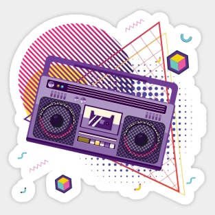 Cool 80s boombox Sticker